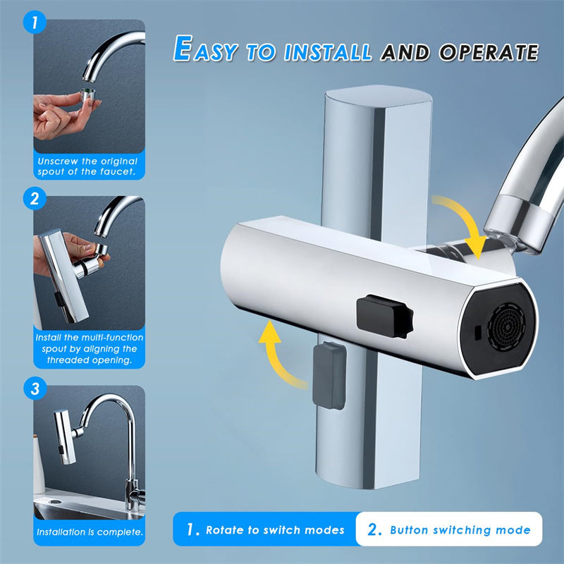 360° Rotating Multifunctional Kitchen Faucet Waterfall Nozzle