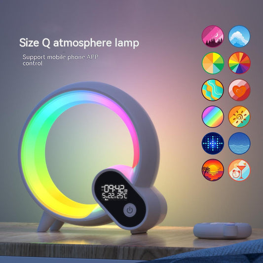 Creative Q Light Sunrise Alarm Clock - Bluetooth Speaker with Atmosphere Light