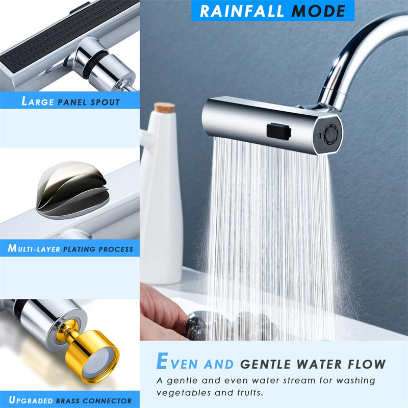 360° Rotating Multifunctional Kitchen Faucet Waterfall Nozzle