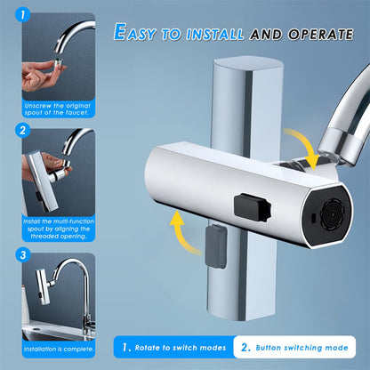 360° Rotating Multifunctional Kitchen Faucet Waterfall Nozzle